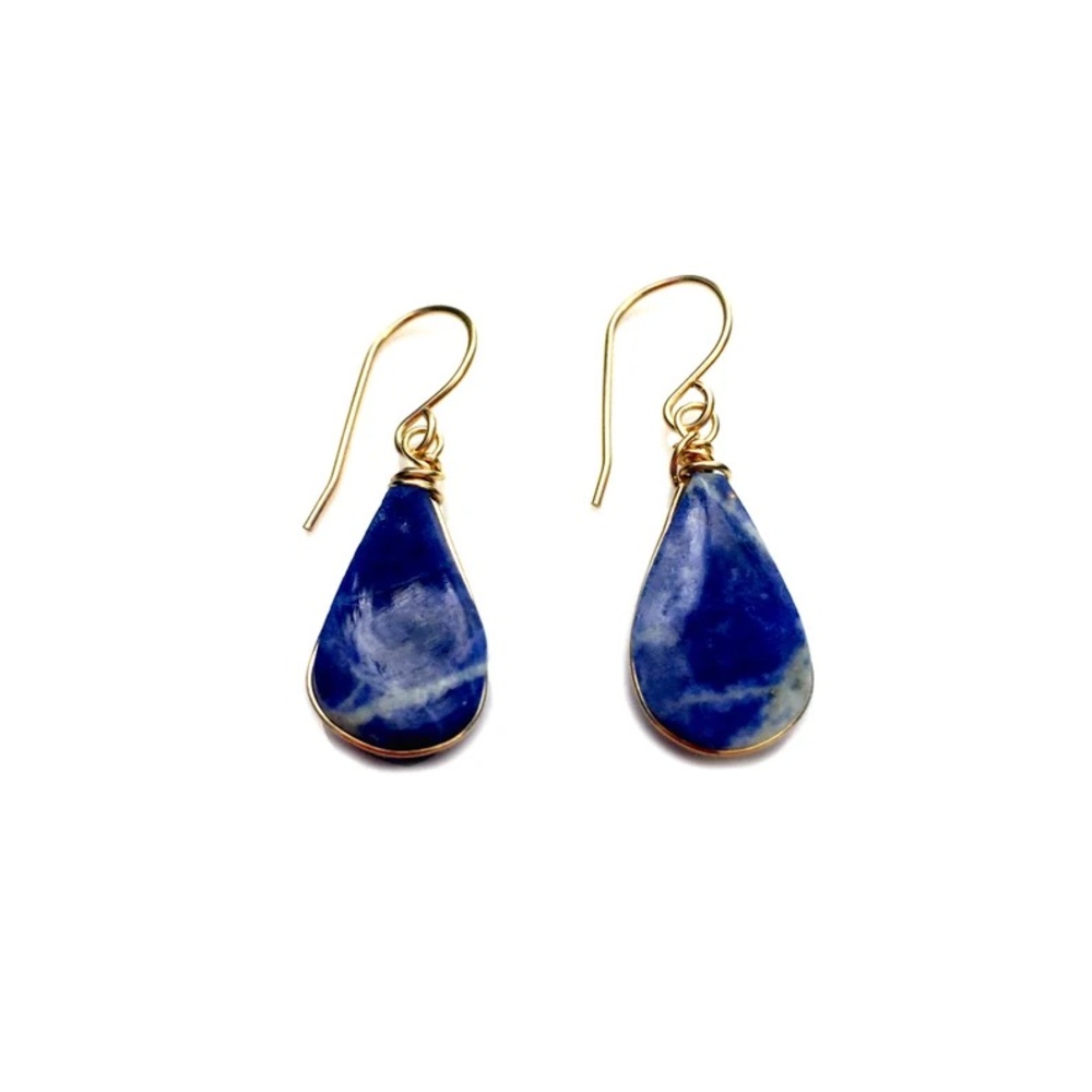 Handmade 14K Gold Filled Sodalite Dangle Earrings